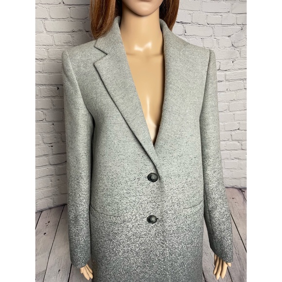 NWT New $645 Theory Mid Grey Multi Calden Wool Coat Size S - Picture 2 of 11